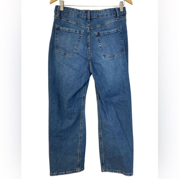 Wild Fable Denim Blue Distressed Five Pocket Highest Rise Straight Size 10 - Picture 2 of 9